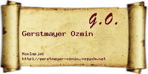 Gerstmayer Ozmin névjegykártya
